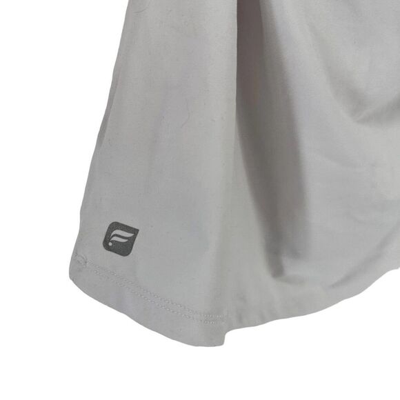 Fabletics Mesh Tank Top White Draped Back Active Wear Layering Size S Breathable - Picture 3 of 5